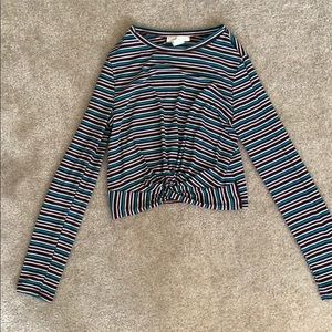 Striped Long Sleeve Crop